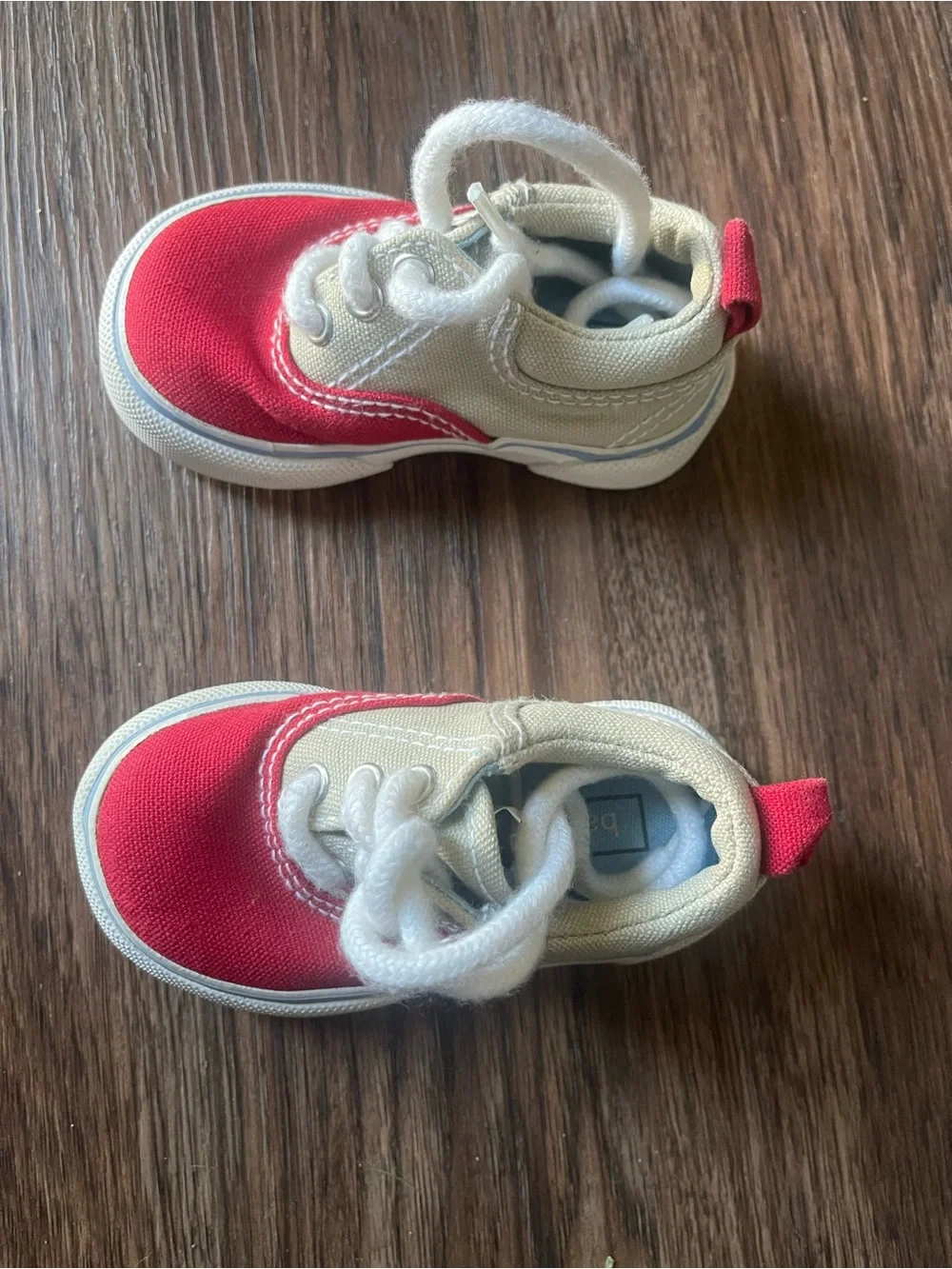 GAP Kids Red and Cream Canvas Lace-Up Sneakers